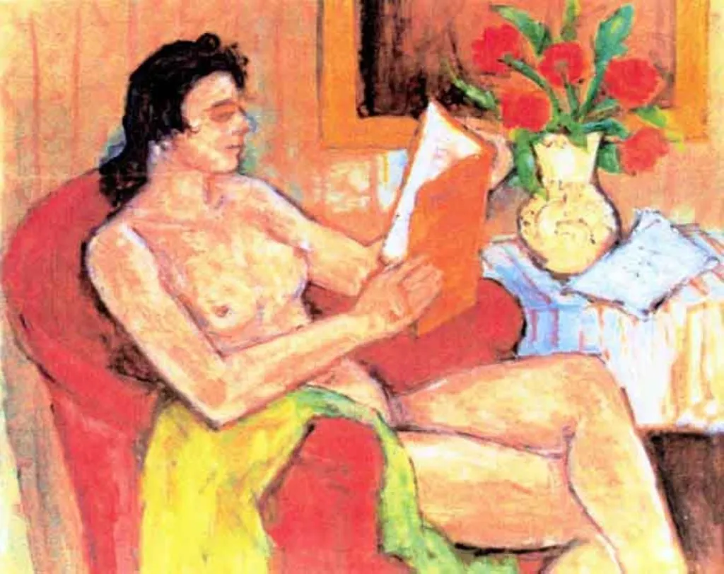 Femeie nud (cu carte), by Theodor Pallady, unspecified, 1921