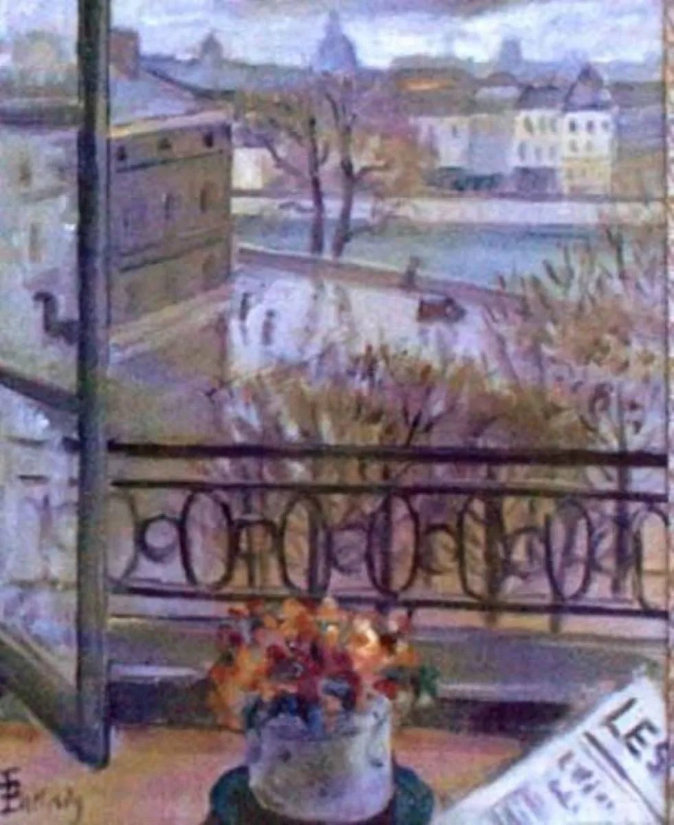 Flori la fereastră. Place Dauphine, by Theodor Pallady, unspecified, 1932