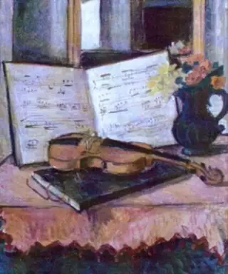 Natură moartă cu vioară și partitură, by Theodor Pallady, 1941