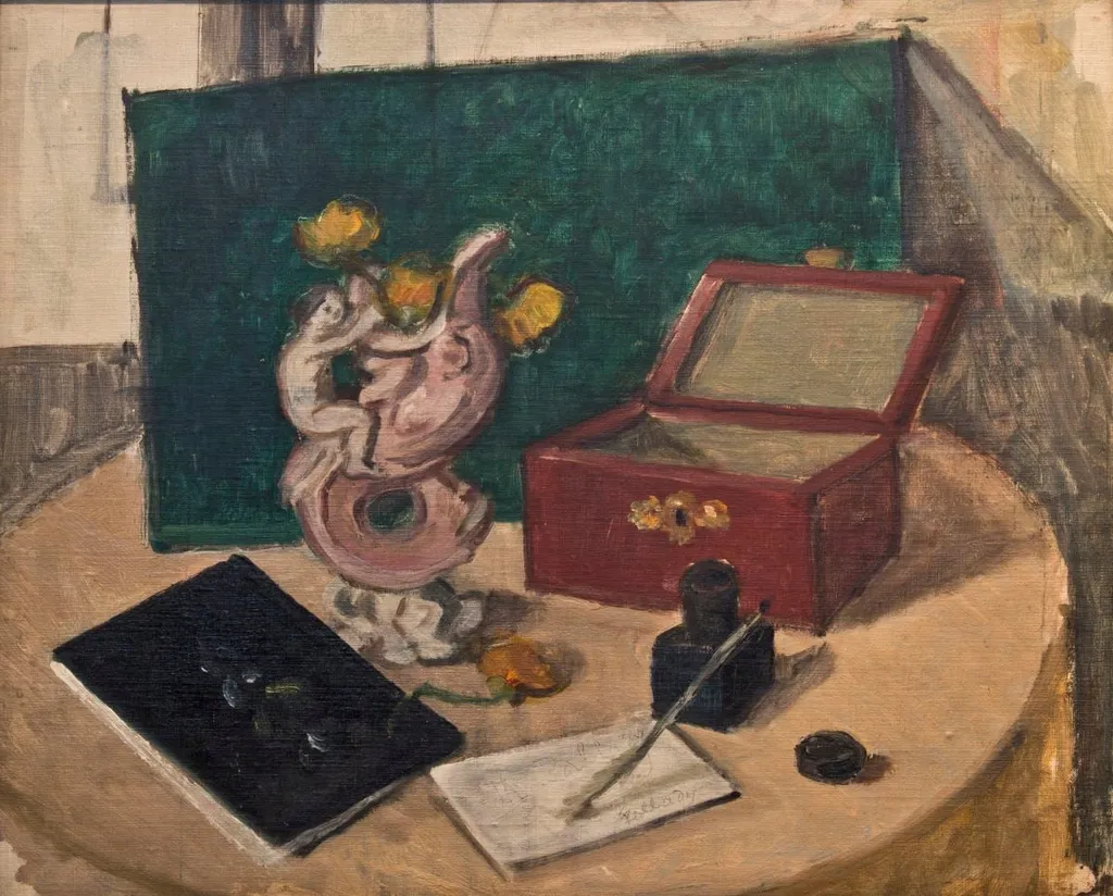 Natură statică cu casetă roșie, by Theodor Pallady, 1921