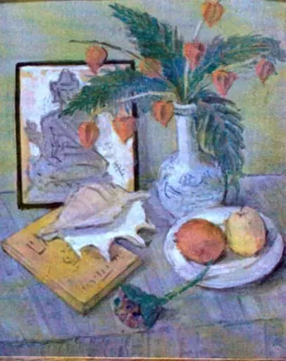 Natură statică cu scoică și fluturi, by Theodor Pallady