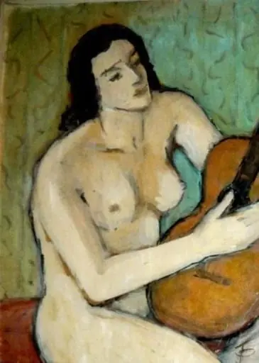 Nud cu chitară, by Theodor Pallady