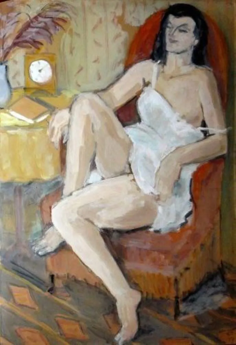 Nud în combinezon alb, by Theodor Pallady, unspecified, 1949