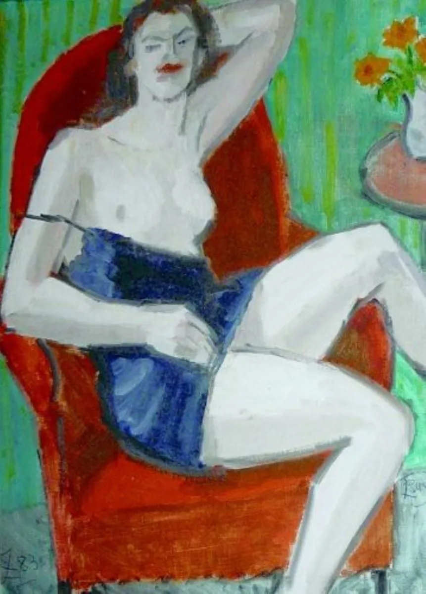 Nud în combinezon negru, by Theodor Pallady, unspecified, 1949