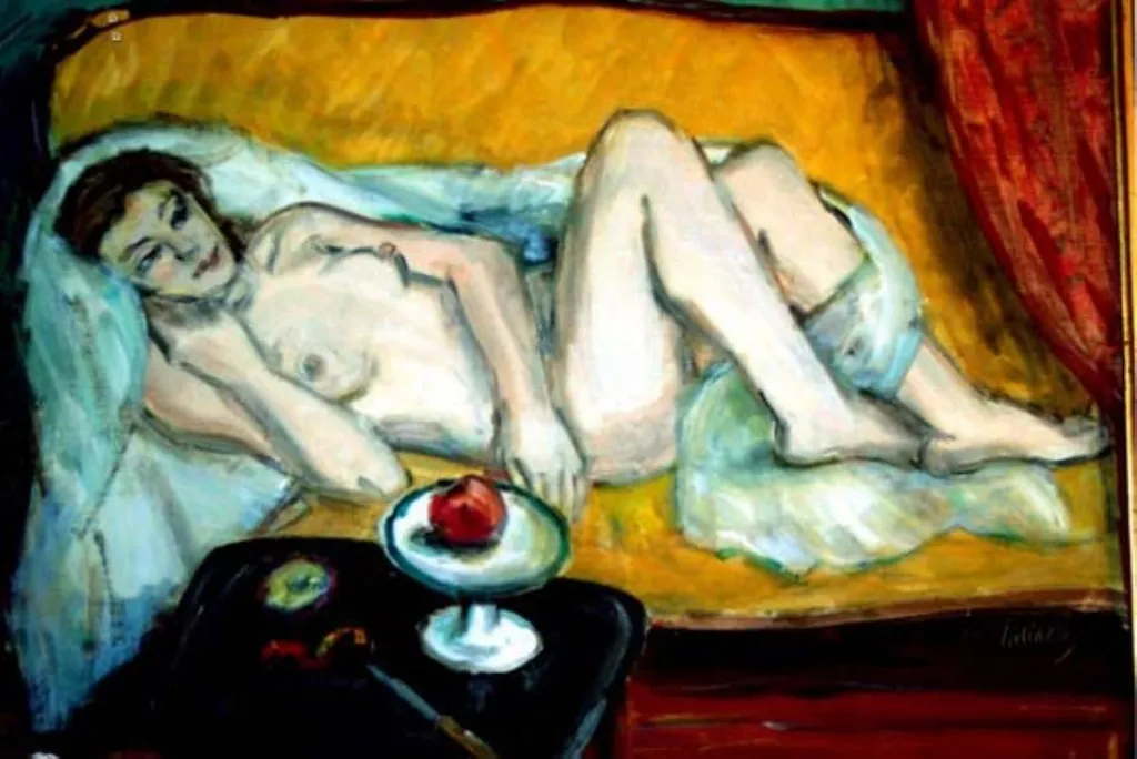 Nud pe canapea galbenă, by Theodor Pallady, unspecified