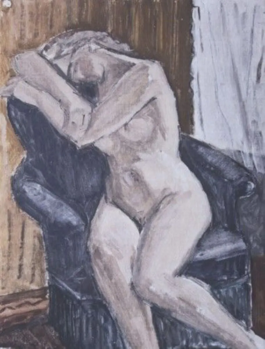 Nud pe fotoliu albastru, by Theodor Pallady, unspecified