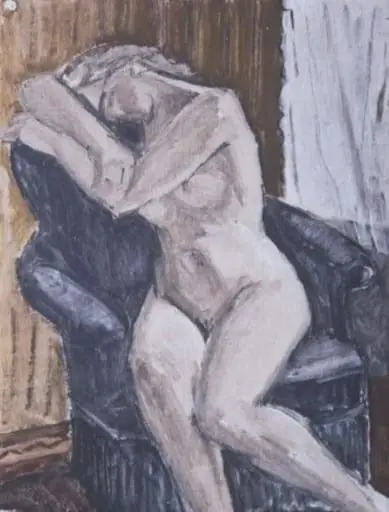 Nud pe fotoliu albastru, by Theodor Pallady