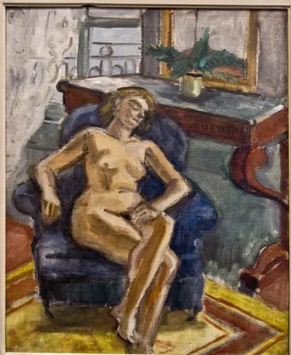 Nud pe fotoliu albastru, by Theodor Pallady