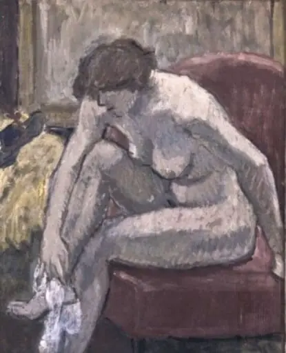 Nud pe fotoliu roșu, by Theodor Pallady