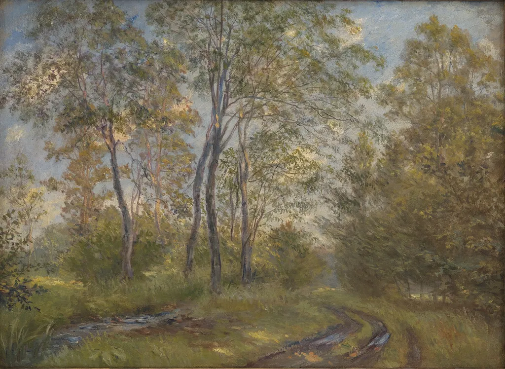 A River near Meilgård Manor, Jutland, by Theodor Philipsen, oil, 1898
