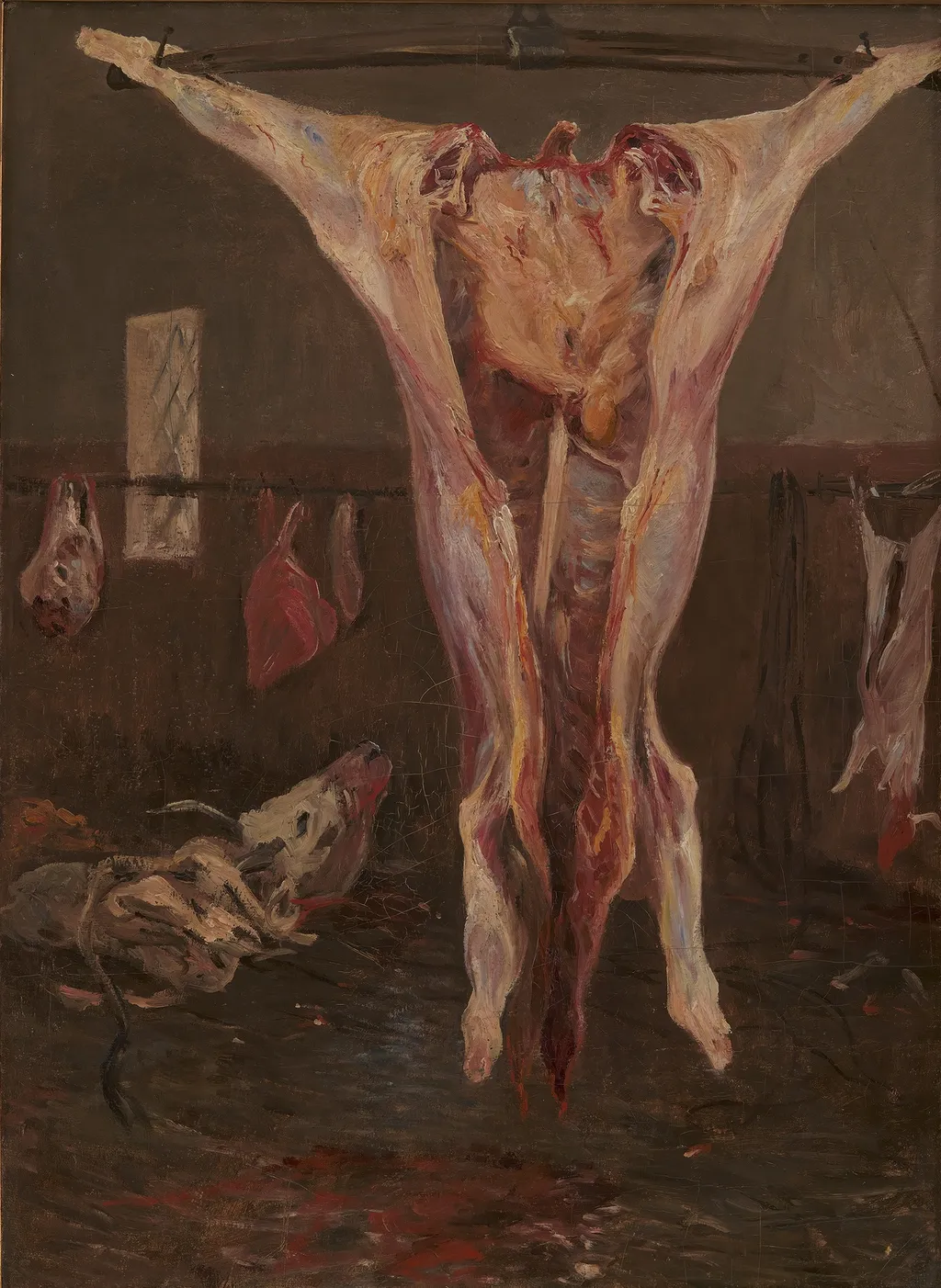 A Slaughtered Ox, Rome, by Theodor Philipsen, oil, 1892