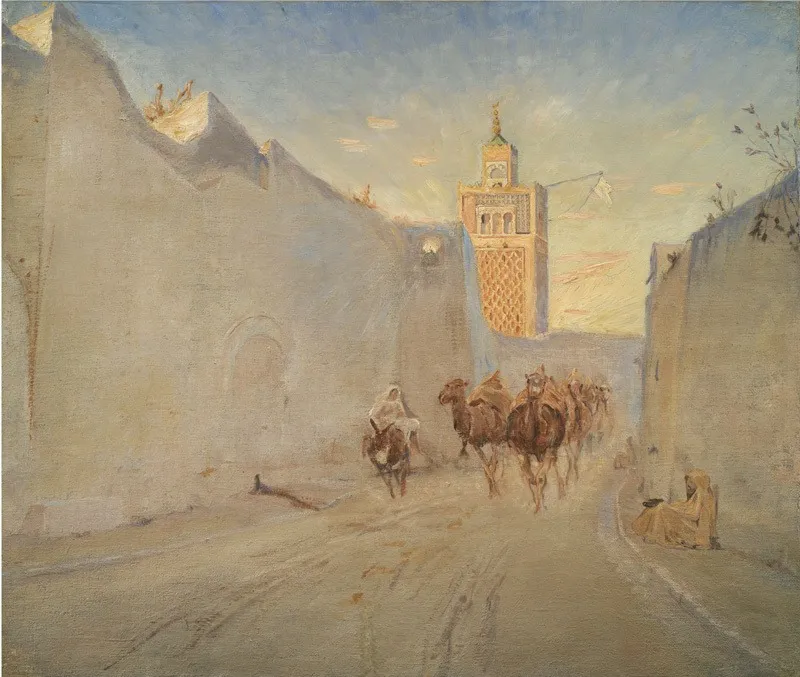 Camels in a Street in Tunisia, by Theodor Philipsen, unspecified, 1892