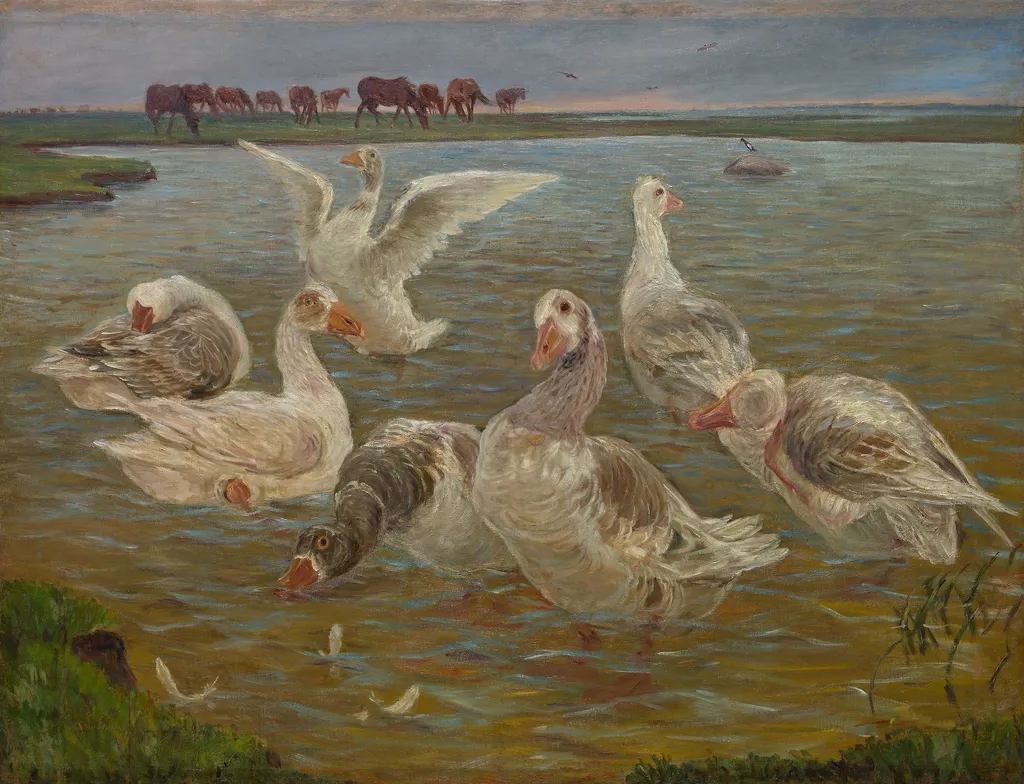 Les Oies, by Theodor Philipsen, oil, 1899
