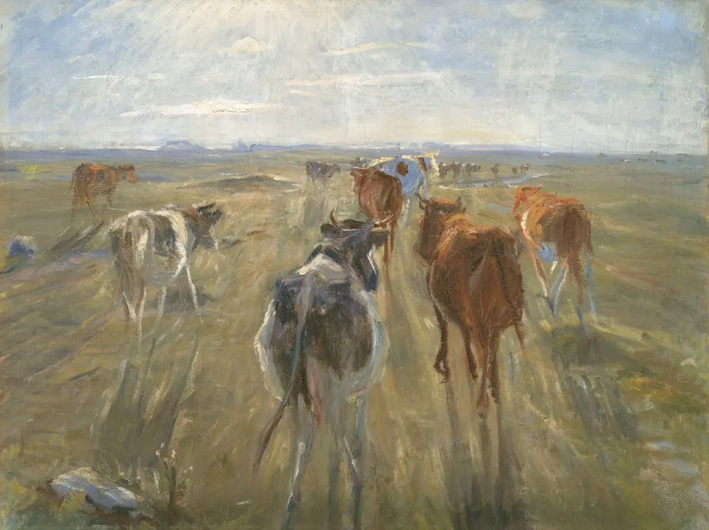 Long Shadows. Cattle on the Island of Saltholm, by Theodor Philipsen