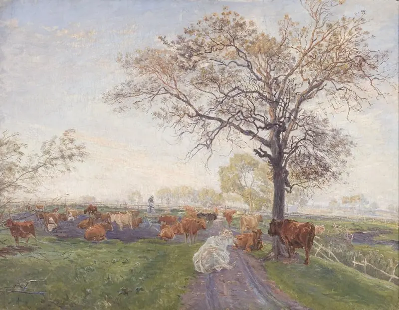 Malkepladsen ved Dyrehavegård, by Theodor Philipsen