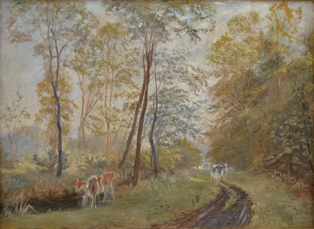 The River Sorteaa near Mejlgaard Manor, Jutland, by Theodor Philipsen