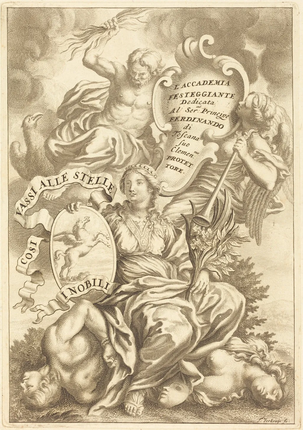 Dedication Plate, by Theodor Verkruis, ink, 1710