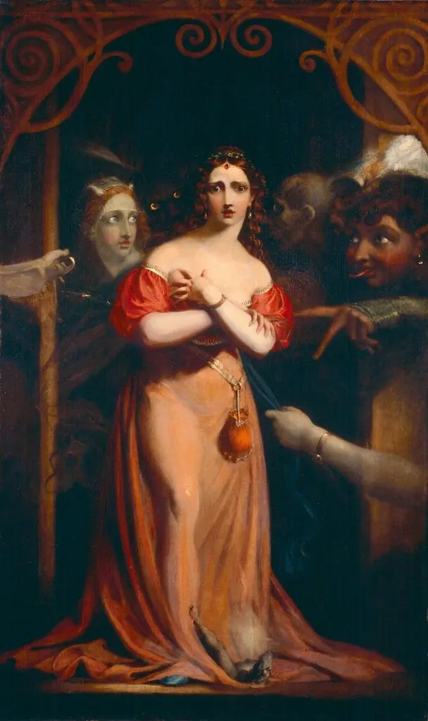 Bertalda, von Kühleborn erschreckt, by Theodor von Holst