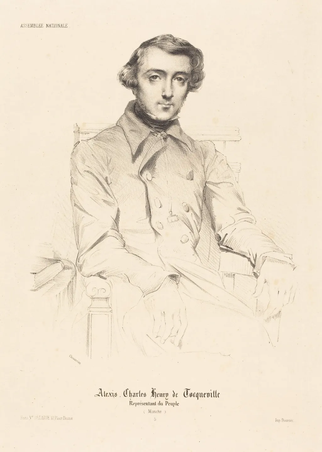 Alexis Charles Henry de Tocqueville, by Théodore Chassériau, ink, 1848