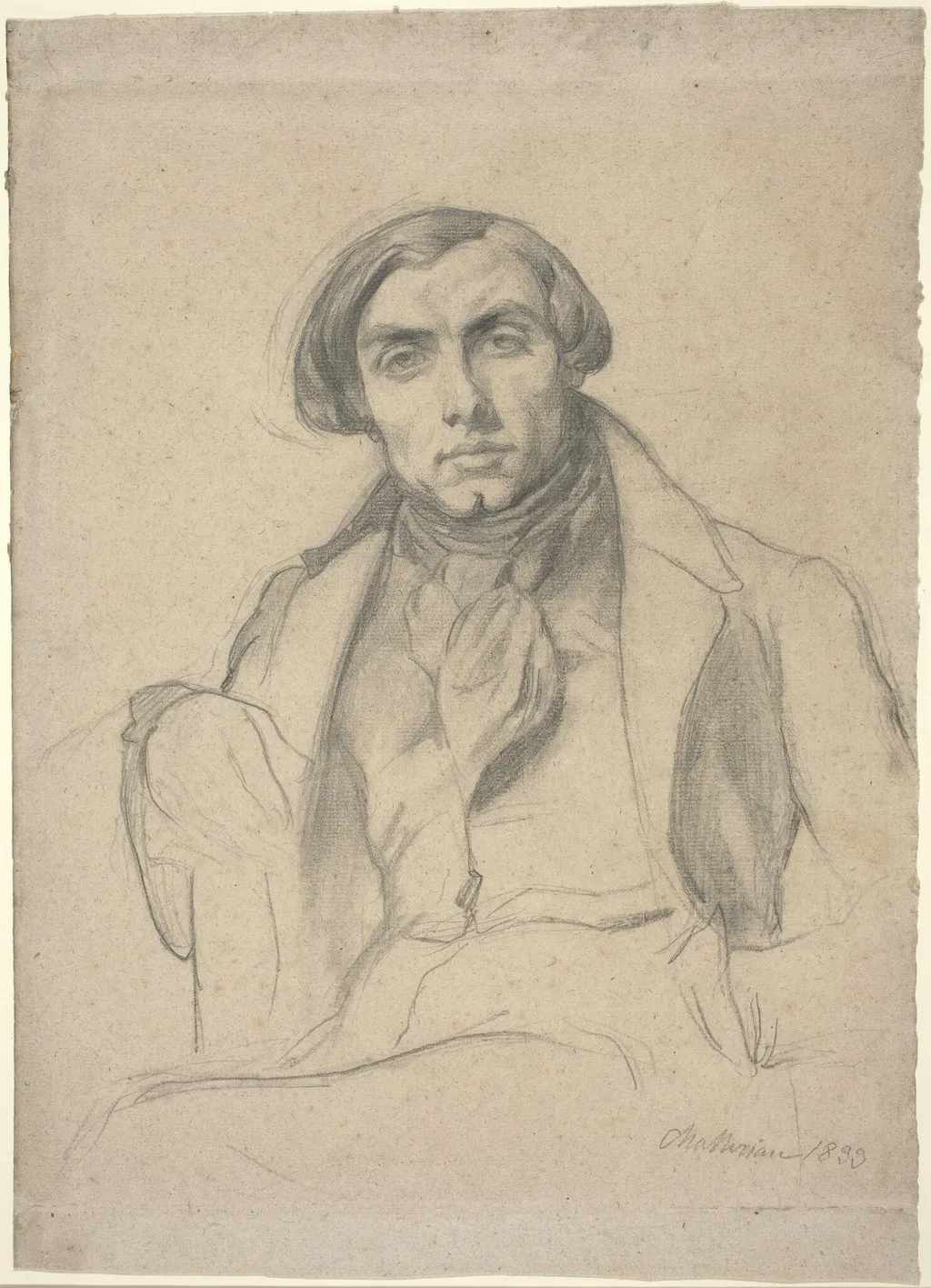 Auguste Ottin, by Théodore Chassériau, graphite, 1833