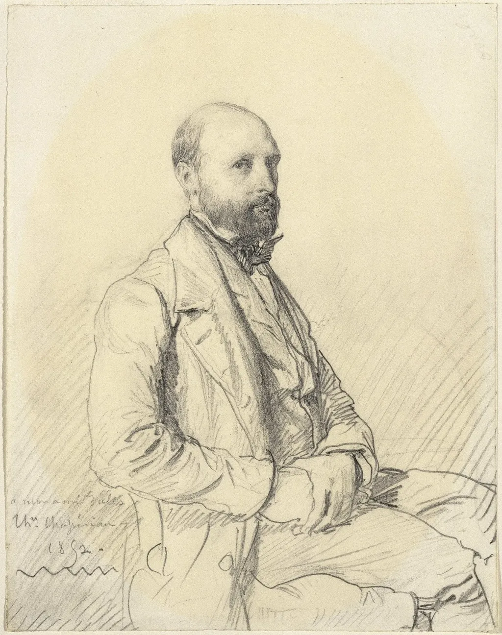 Jules Monnerot, by Théodore Chassériau, graphite, 1852