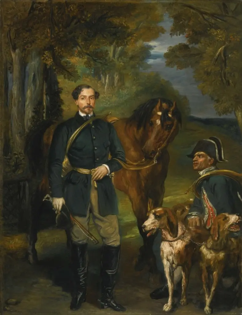 Portrait du comte Oscar de Ranchicourt partant pour la chasse à courre, by Théodore Chassériau