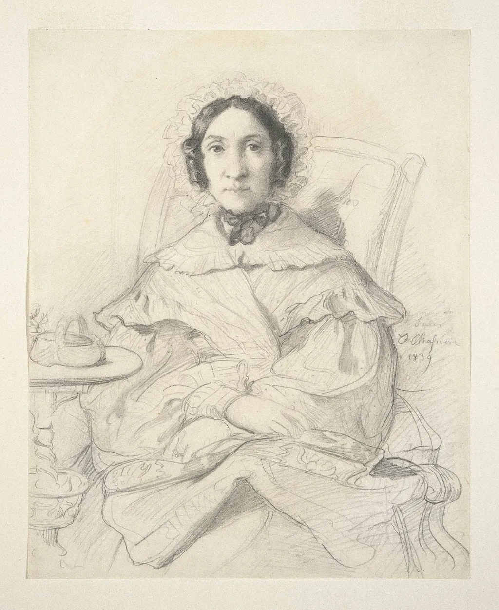 Portrait of Madame Monnerot, by Théodore Chassériau, graphite, 1839