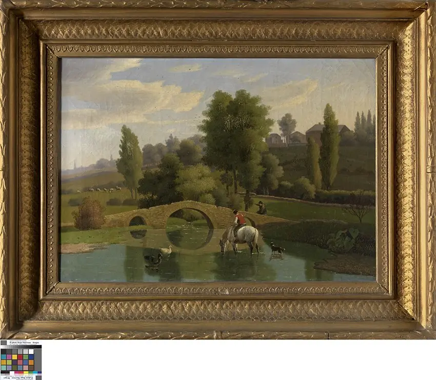 Landschap met brug