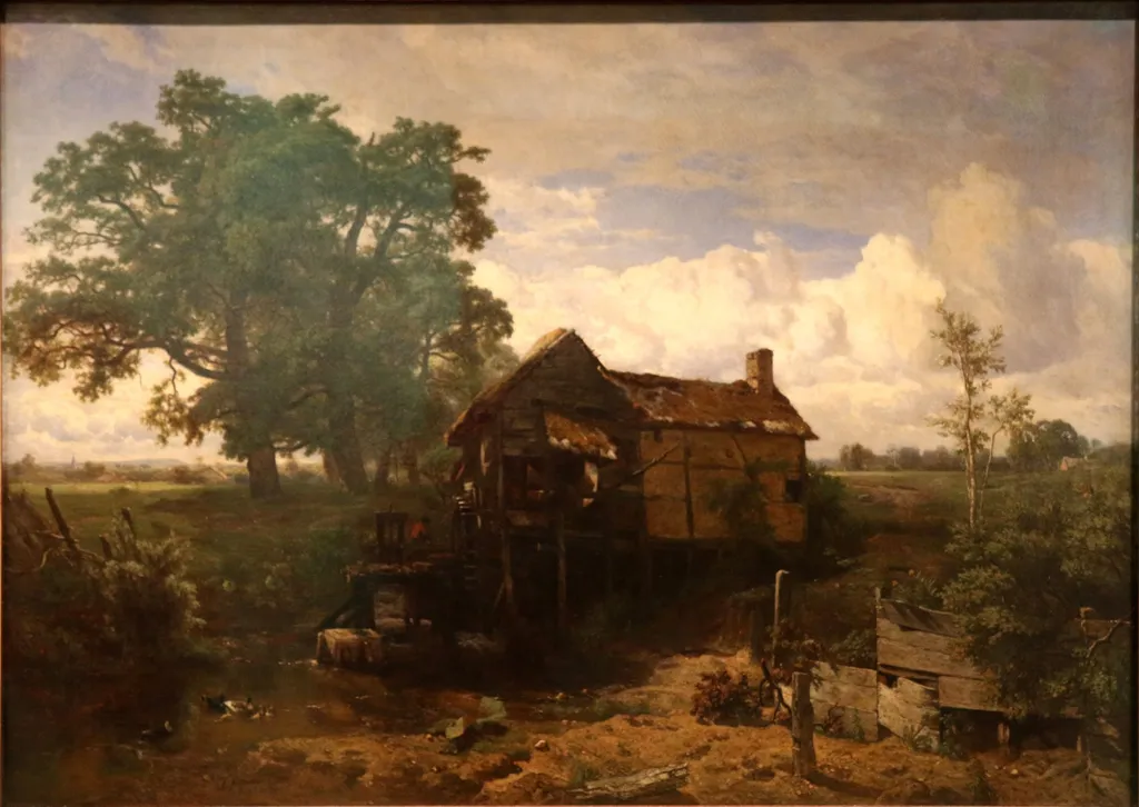 Mill in Eprave, by Théodore Fourmois, oil, 1851