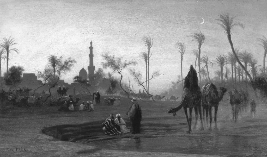 Oasis at Sunset, by Théodore Frère, unspecified, 1861