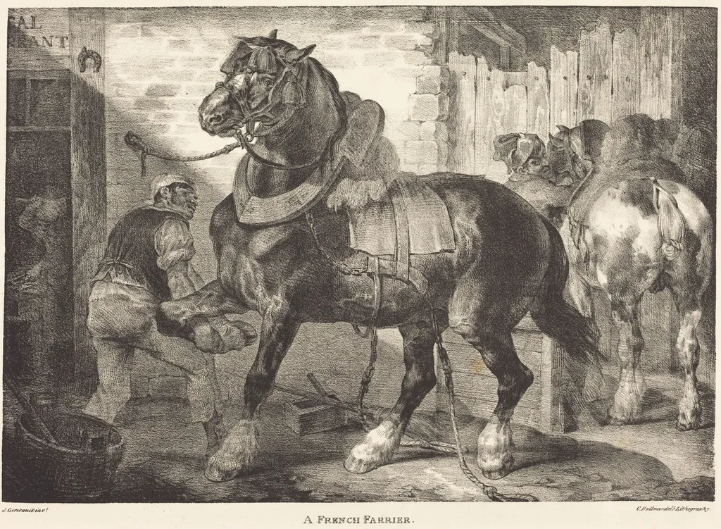 A French Farrier, by Théodore Géricault, ink, 1821