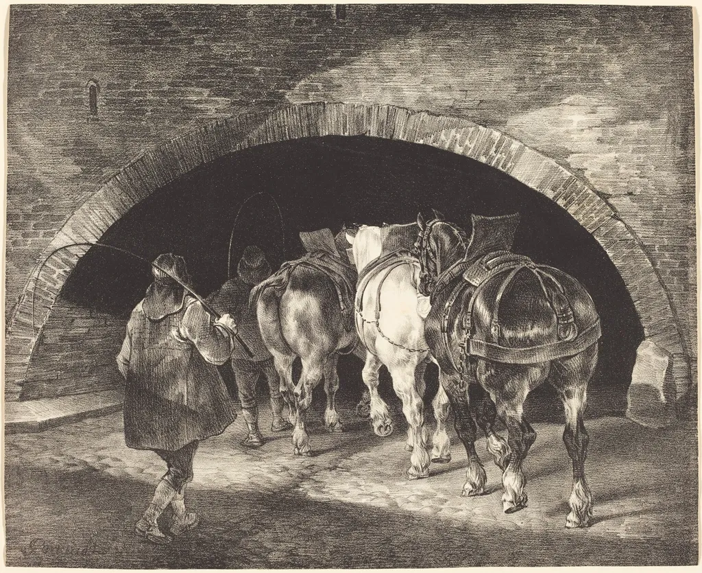 Adelphi Wharf, by Théodore Géricault, ink, 1821