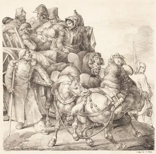 Cart Filled with Wounded Soldiers (Chariot charge de soldats blesses), by Théodore Géricault