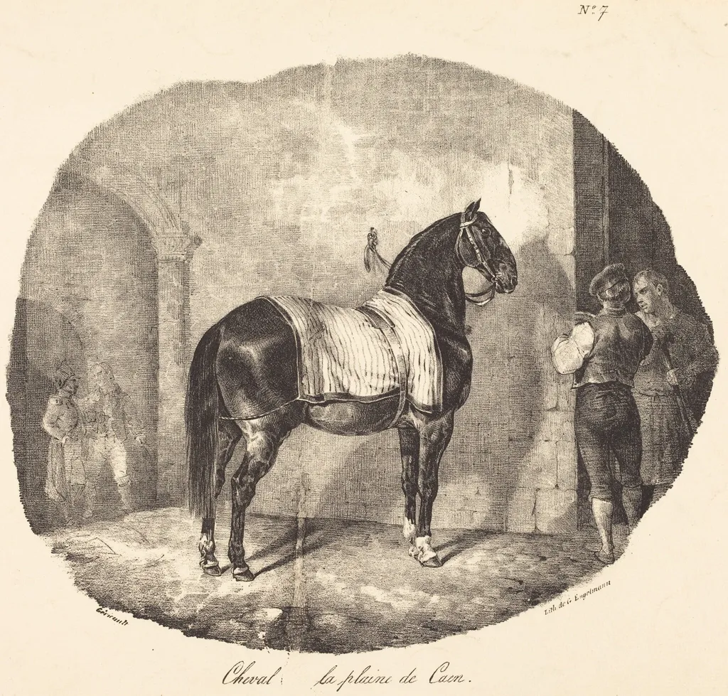 Cheval de la plaine de Caen, by Théodore Géricault, ink, 1822