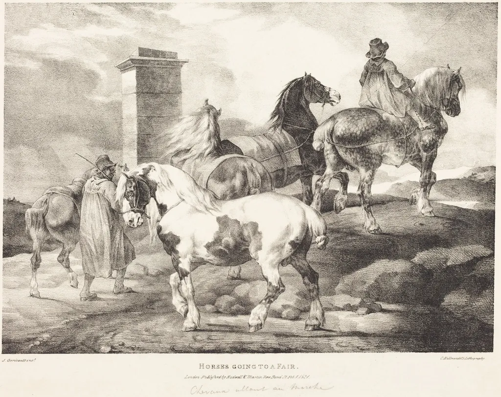 Horses Going to a Fair, by Théodore Géricault, ink, 1821
