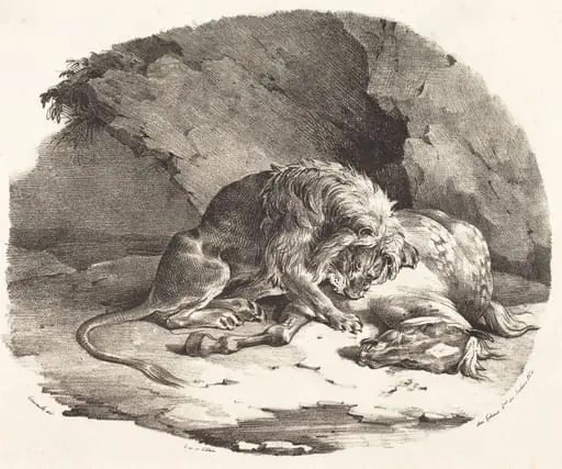 Lion Devouring a Horse, by Théodore Géricault