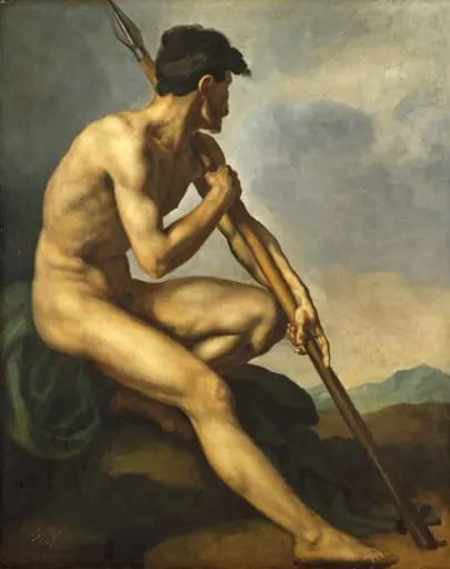 Nude Warrior with a Spear, by Théodore Géricault