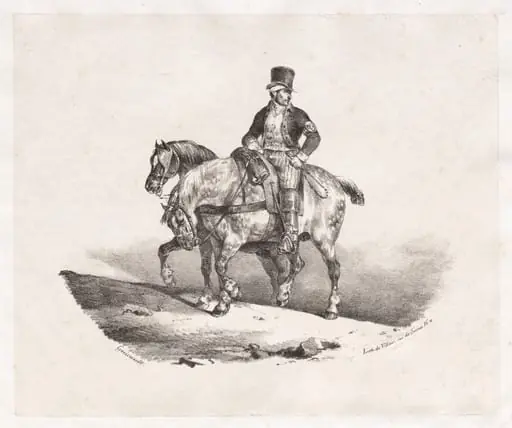 Postman or Two Harnessed Horses, by Théodore Géricault