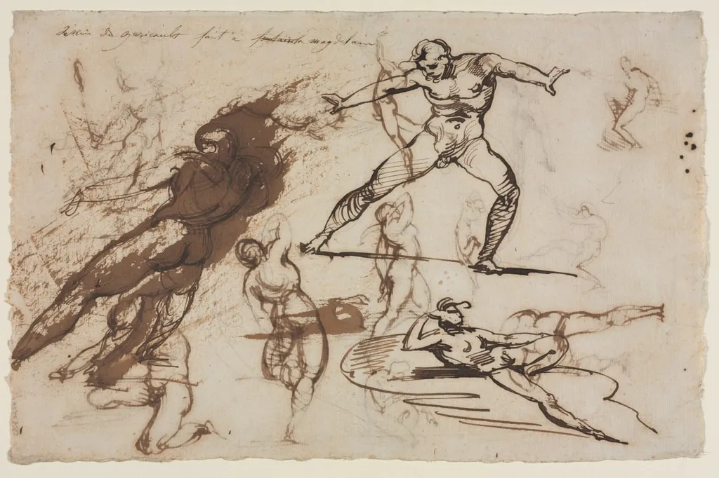 Sheet of Sketches (recto), by Théodore Géricault, 1819