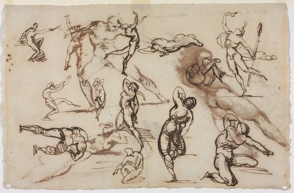 Sheet of Sketches (verso), by Théodore Géricault, 1819