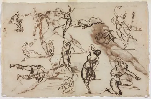 Sheet of Sketches (verso), by Théodore Géricault