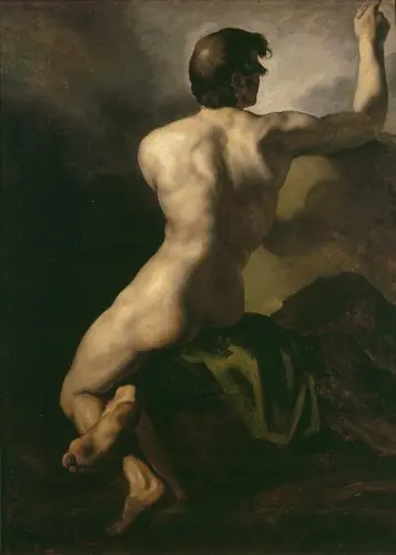 Study of male nude, by Théodore Géricault