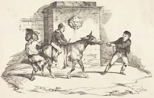 Three Children Playing with a Donkey (Trois enfants jouant avec un ane), by Théodore Géricault