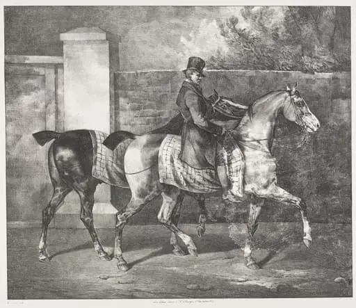 Two Horses Exercised by a Jockey, by Théodore Géricault