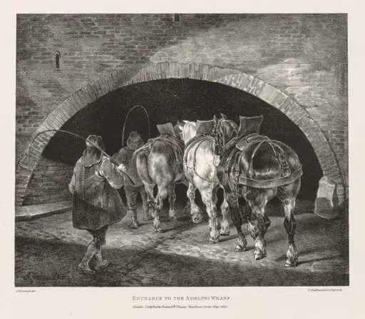Various Subjects Drawn from Life and on Stone: Entrance to Adelphi Wharf, by Théodore Géricault
