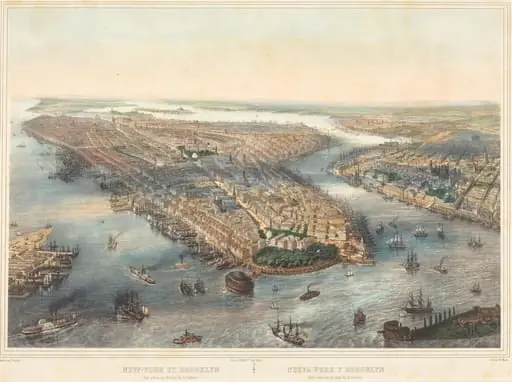 New York et Brooklyn - Vue prise au dessus dela batterie, by Theodore Muller