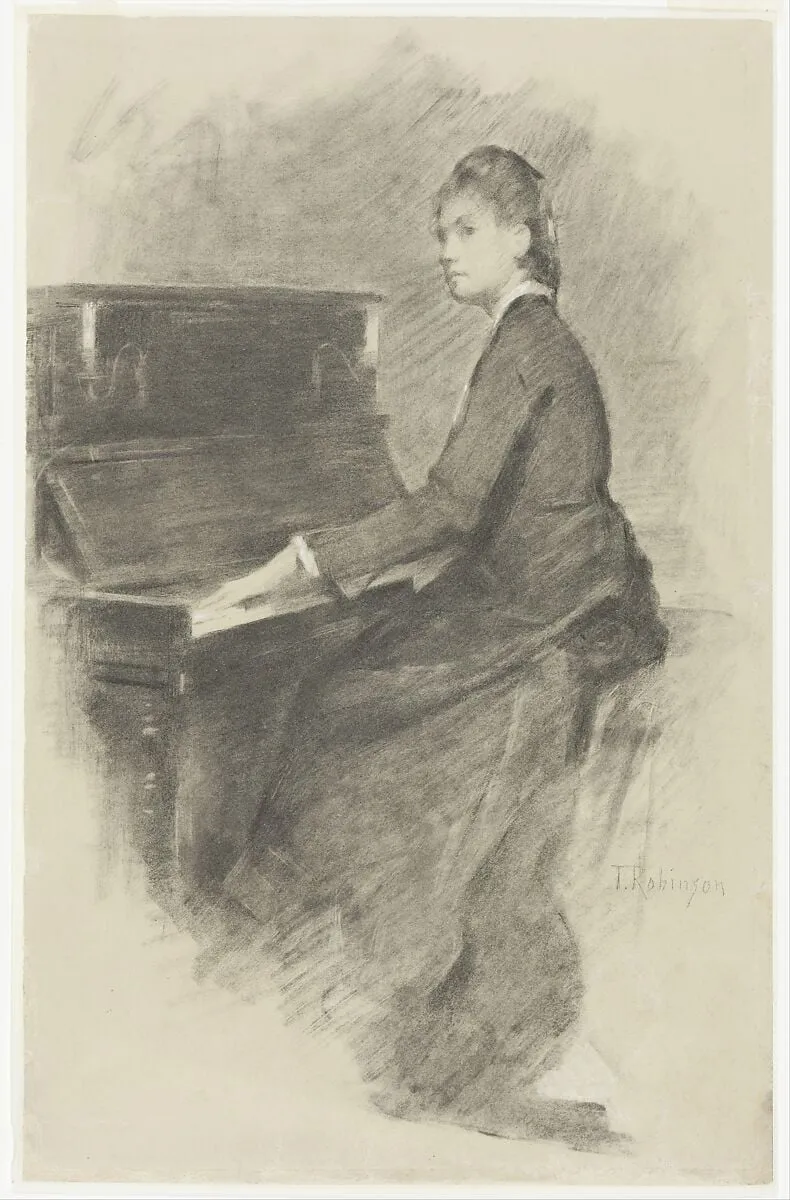At the Piano, by Theodore Robinson, gouache, 1887