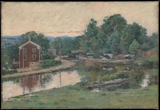 Evening at the Lock, Napanoch, New York, by Theodore Robinson