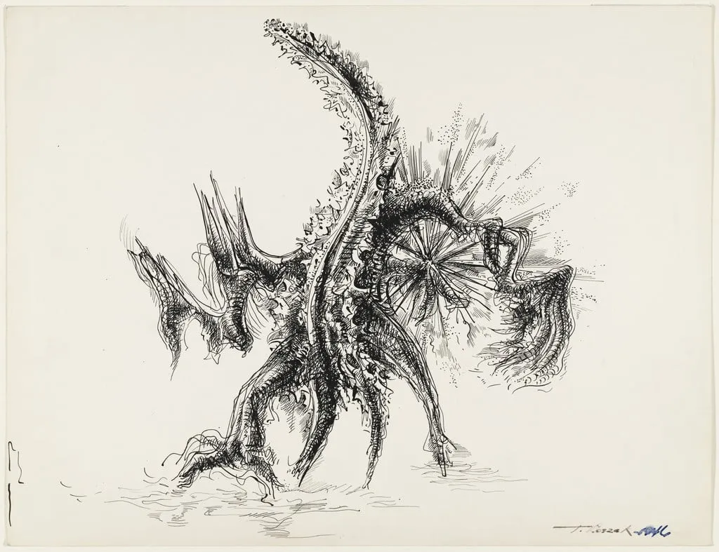 Untitled, by Theodore Roszak, ink, 1946