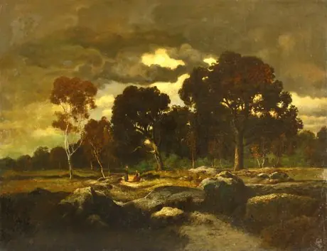 Dusk in a forest, by Théodore Rousseau